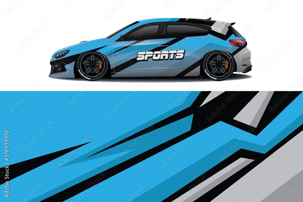 Sports car wrapping decal design