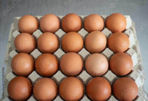 Close up of an egg carton