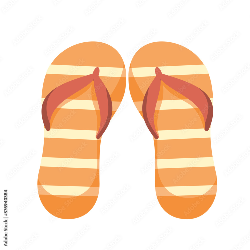 Isolated flip flops beach summer holiday icon- Vector Isolated flip flops beach summer holiday icon- Vector