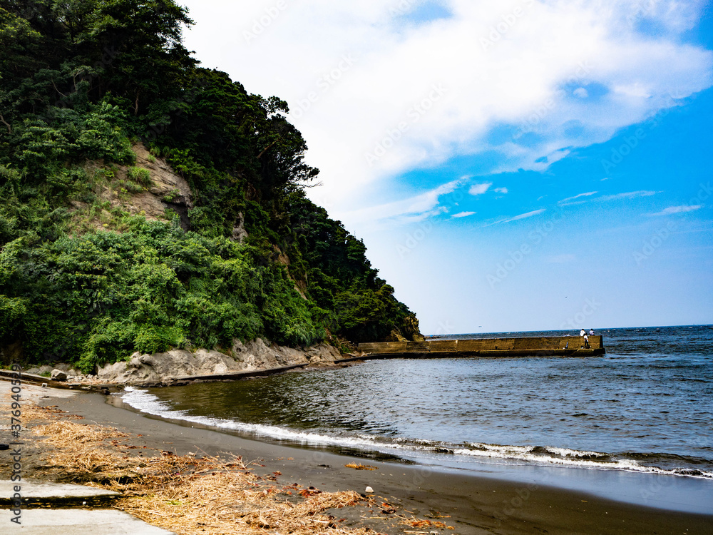 Fototapeta premium 小さな浜辺のプライベートビーチ