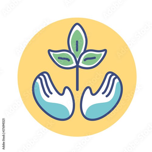 Isolated plant enviroment ecology nature cartoon- Vector