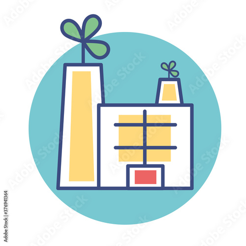 Isolated electric plant enviroment ecology nature cartoon- Vector