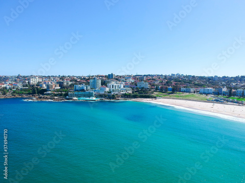 Panoramic  Aerial Drone View Bondi Beach Sydney NSW Australia © Elias Bitar