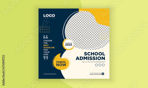 School admission social media post template 