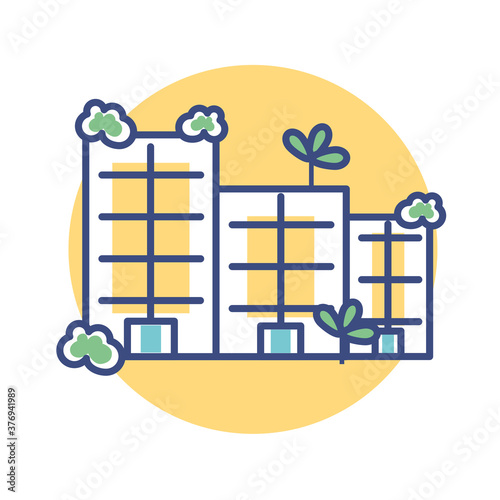 isolated builders enviroment ecology nature cartoon- Vector