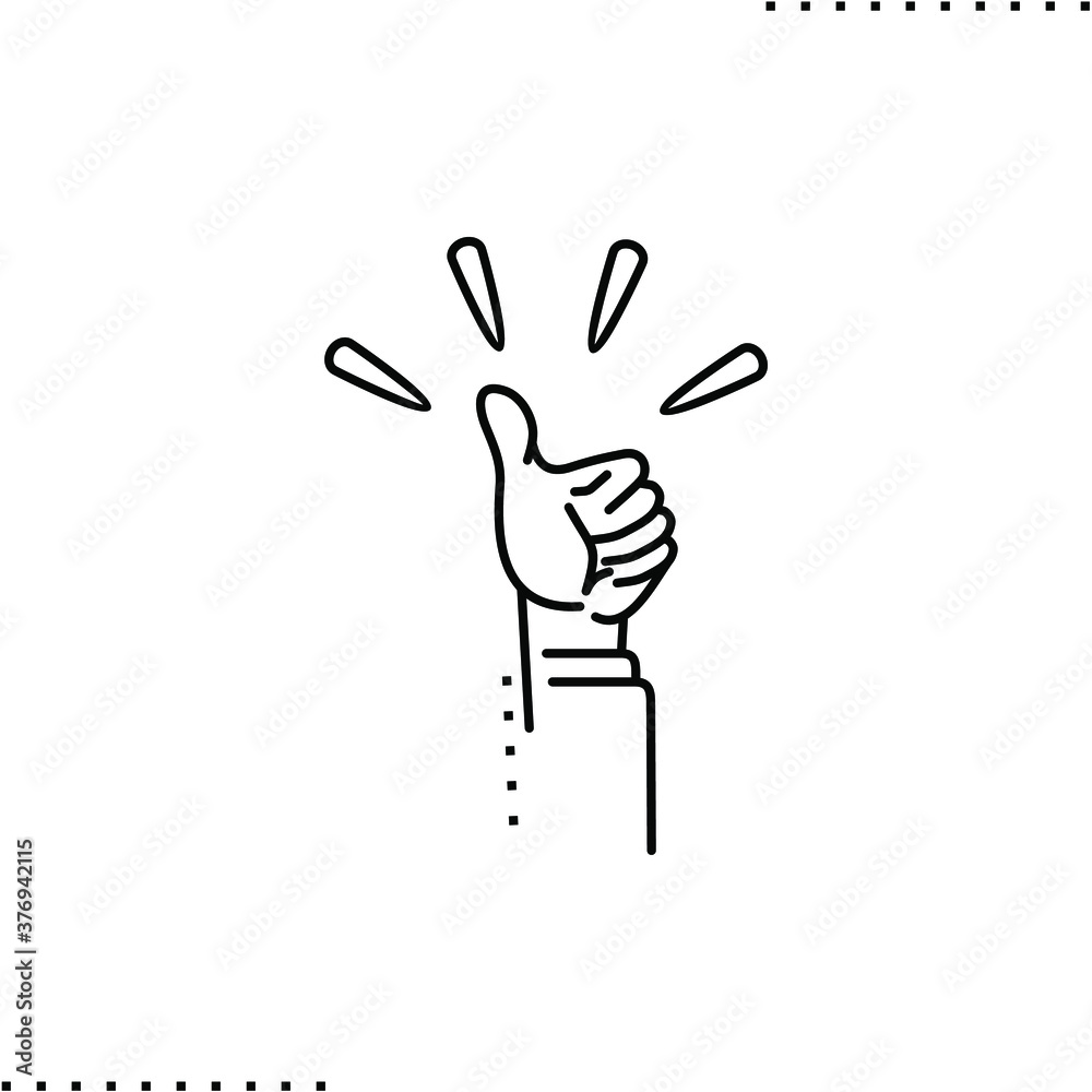 Obraz premium Feedback thumbs up vector icon in outline