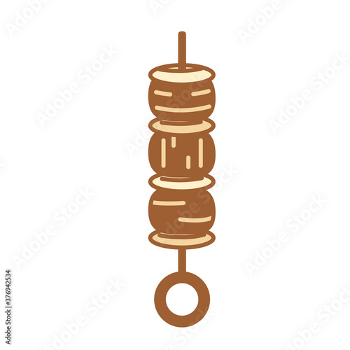 Isolated brochette food bakery delicious icon - Vector