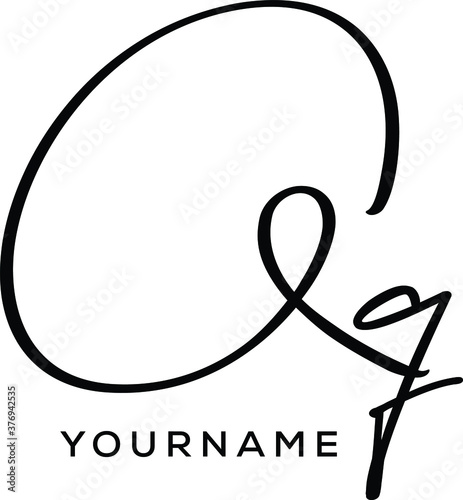 QQ Letter Initial Logo Design, Vector Template