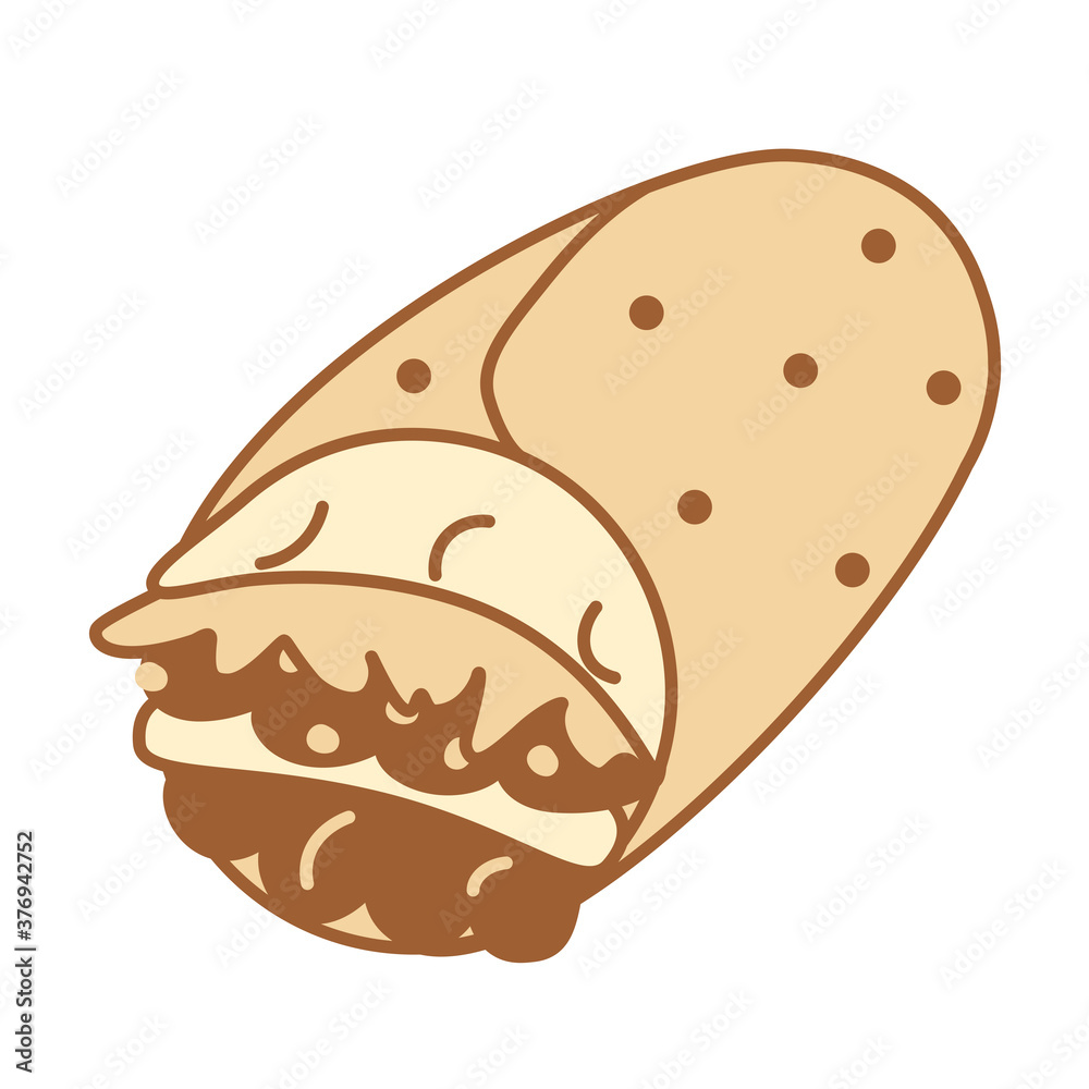 Isolated creppe food bakery delicious icon - Vector Isolated creppe food bakery delicious icon - Vector