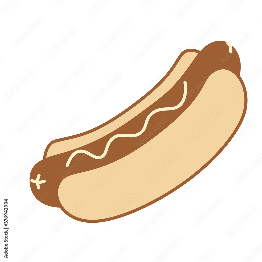 Isolated hot dog food bakery delicious icon - Vector Isolated hot dog food bakery delicious icon - Vector