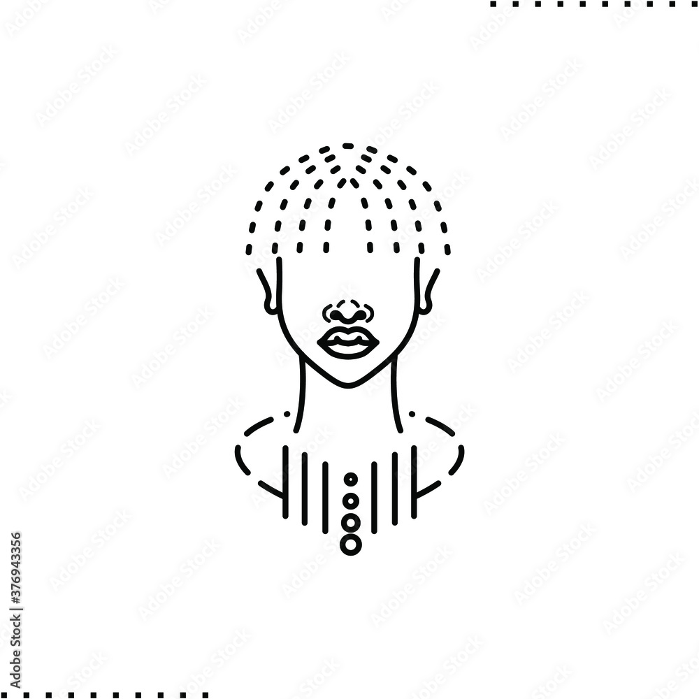 a Maasai necklace vector icon in outline 