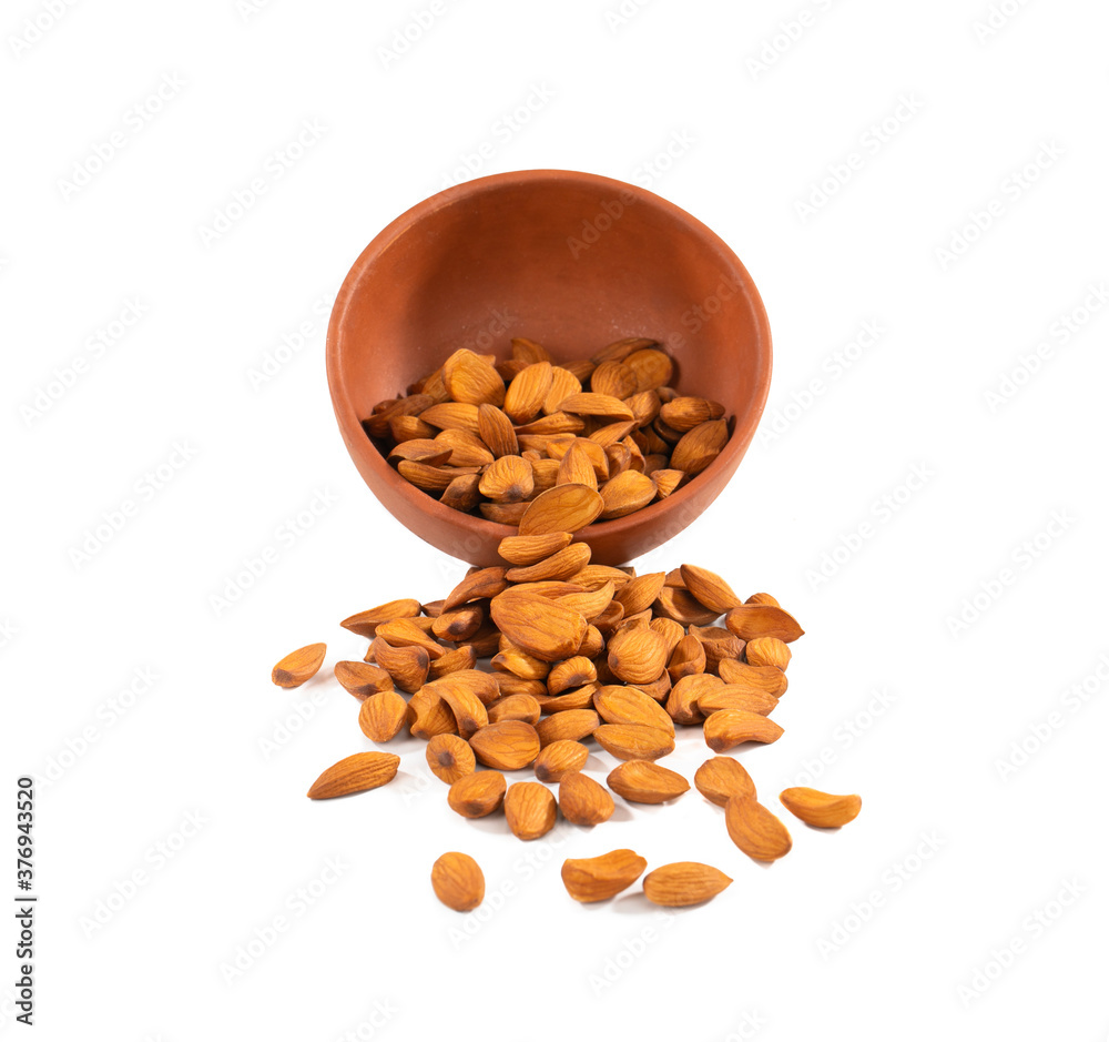 Almond in Bowl Isolated on White Background Almond in Bowl Isolated on White Background