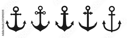 Set of anchor icon vector illustration