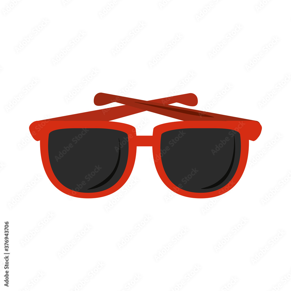 summer vacation travel, sunglasses accessory fashion, flat icon style
