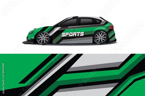 Sports car wrapping decal design