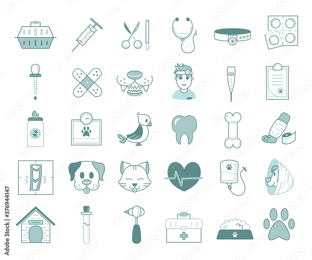 Isolated set group dog pet things veterinary pets articles icon - Vector Isolated set group dog pet things veterinary pets articles icon - Vector