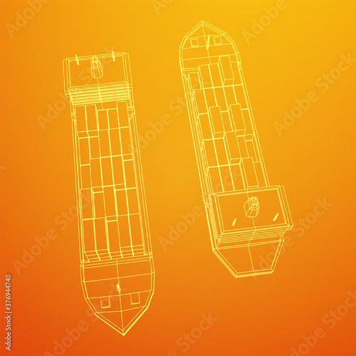 Heavy dry cargo ship of bulk carrier