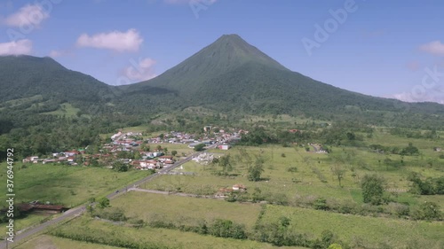 Aerial drone shot of Volcano El Arenal, La Fortuna, Costa Rica photo