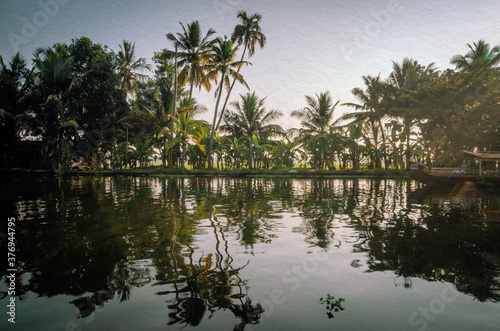palm trees on the lake © Priyadarshi Ranjan