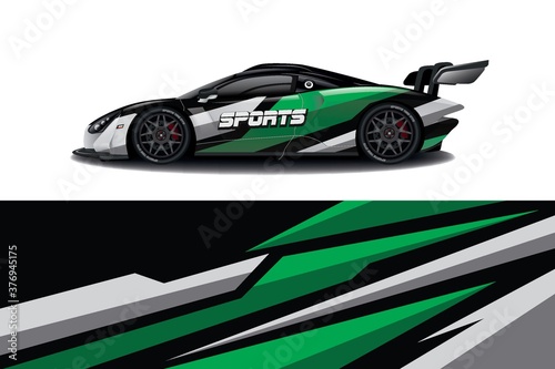 Sports car wrapping decal design