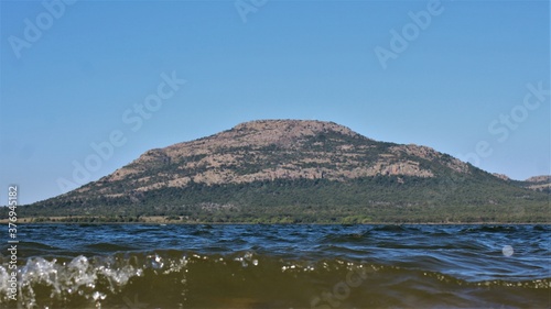 Mount Scott as seen from Lake Lawtonka near Lawton  Oklahoma