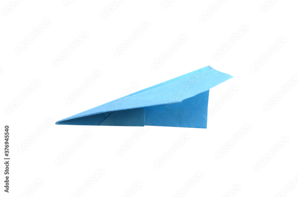 A blue paper plane A blue paper plane