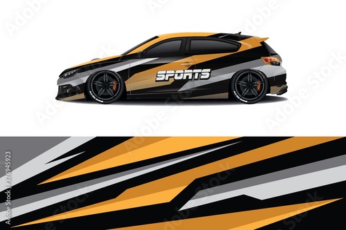 Sports car wrapping decal design 