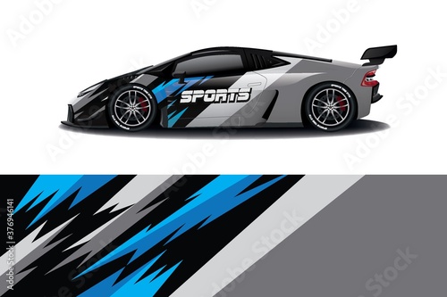 Sports car wrapping decal design 