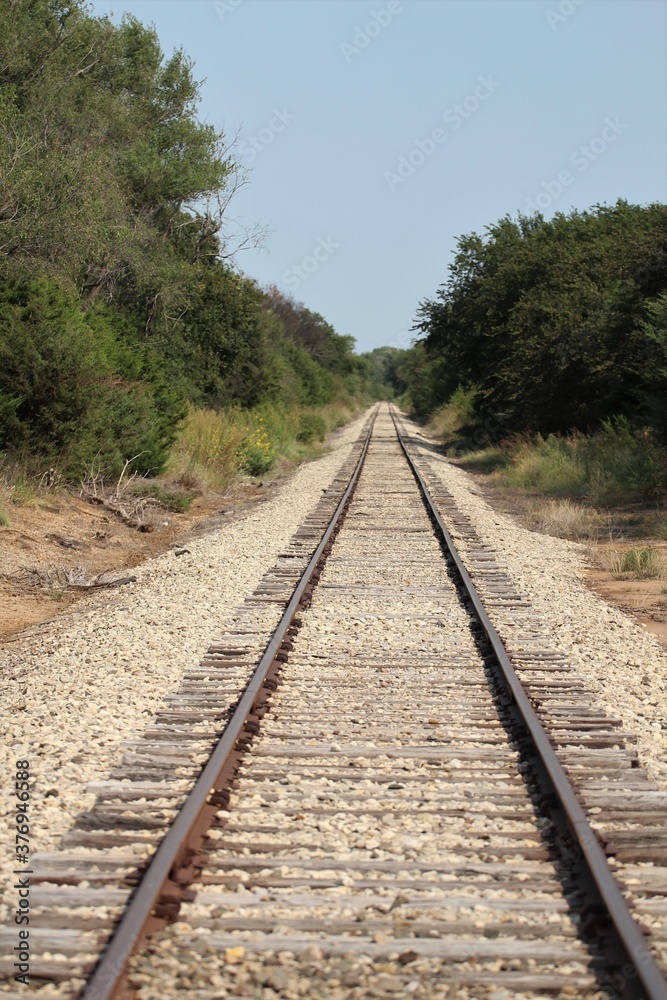 Railroad Tracks Running Across South Central Kansas