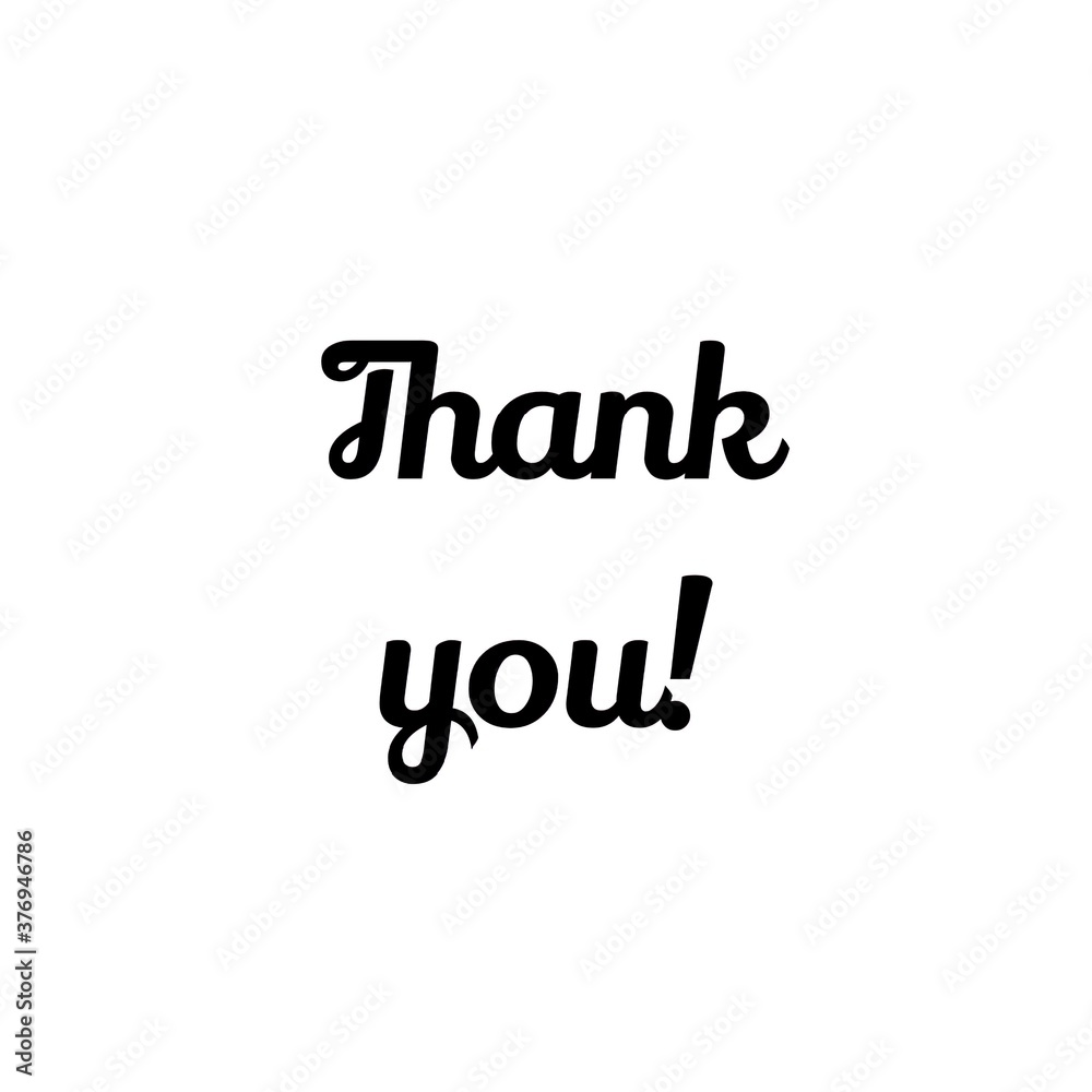 Text Thank you! on a white background. Lettering illustration Text Thank you! on a white background. Lettering illustration
