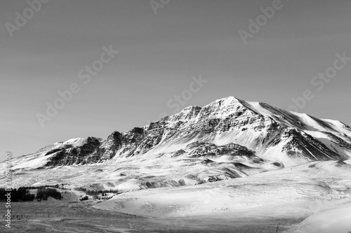 snow covered mountains