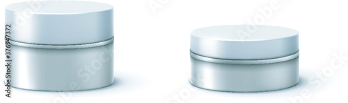 realistic illustration of cosmetic jar on background