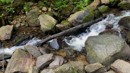 Powerful White Water Gushes Downstream At Amicalola Falls In Georgia photo