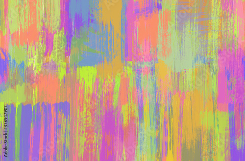 Abstract multicolor dynamic background with creative splashes and shabby brush strokes effect.