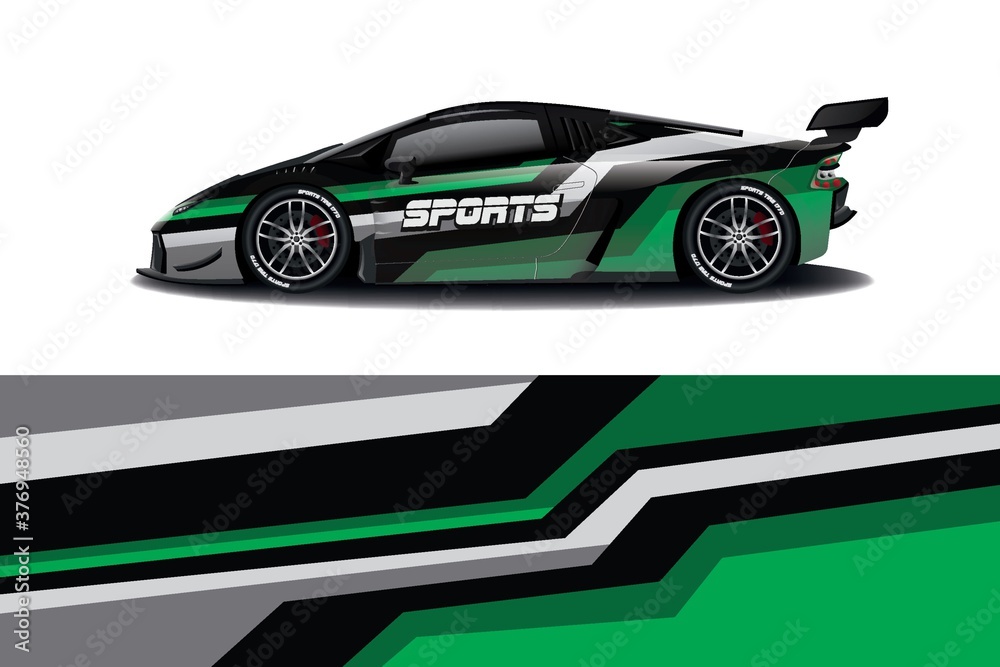 Sports car wrapping decal design	