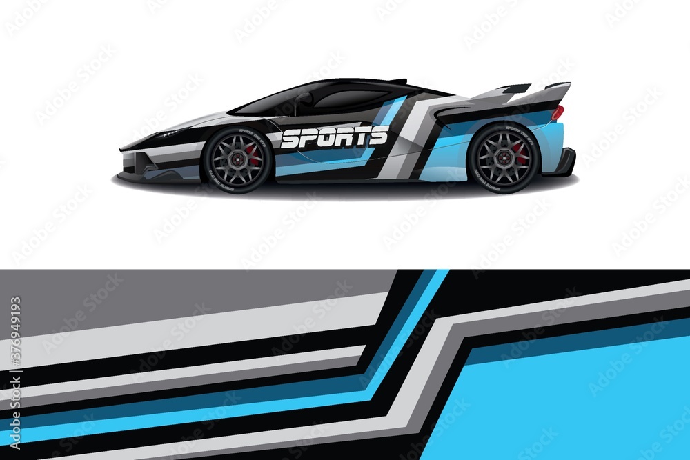 Obraz premium Sports car wrapping decal design 