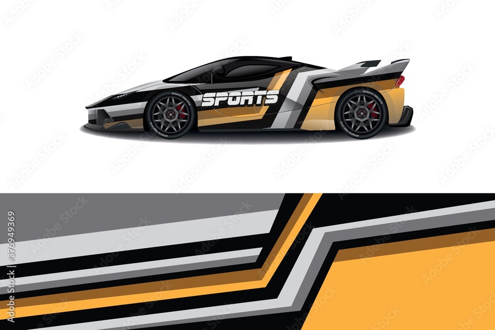 Fototapeta premium Sports car wrapping decal design 