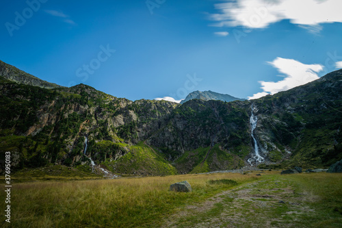 Summer nature with waterfalls in stubai.tirol 2020