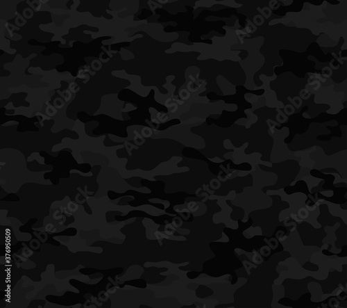  Camouflage vector black background street template for printing clothes, fabric.