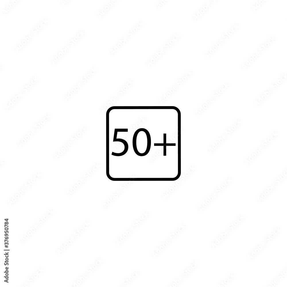 Age limit fifty plus squared icon eps ten Age limit fifty plus squared icon eps ten