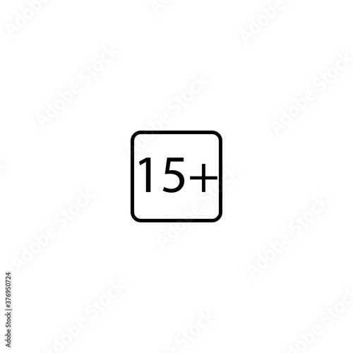 Age limit Fifteen plus square icon eps ten