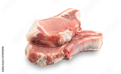Raw steak on a white background. High quality photo