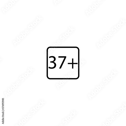 Age restriction thirty seven plus squared icon eps ten © Seyli