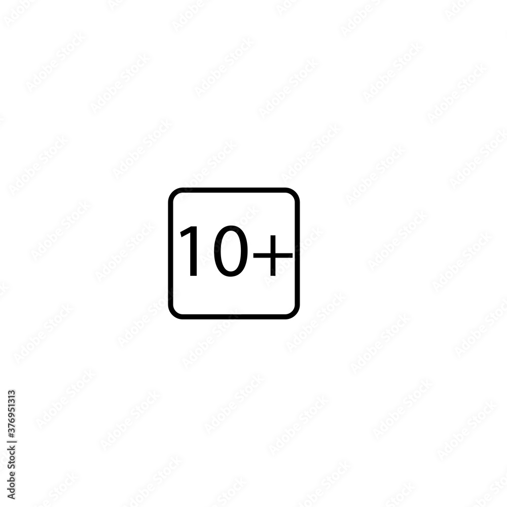 Age limit Ten plus squared icon eps ten Age limit Ten plus squared icon eps ten