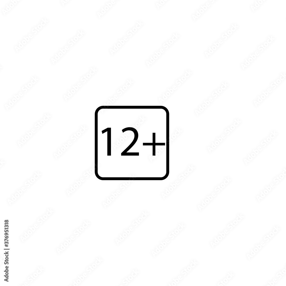 Age limit twelve plus squared icon eps ten Age limit twelve plus squared icon eps ten
