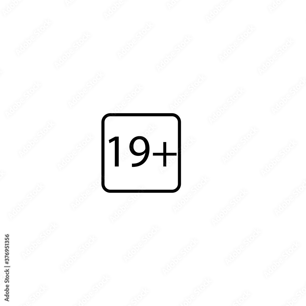 Age restriction nineteen plus squared icon eps ten Age restriction nineteen plus squared icon eps ten