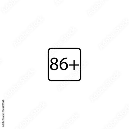 Age limit eighty six plus squared icon eps ten