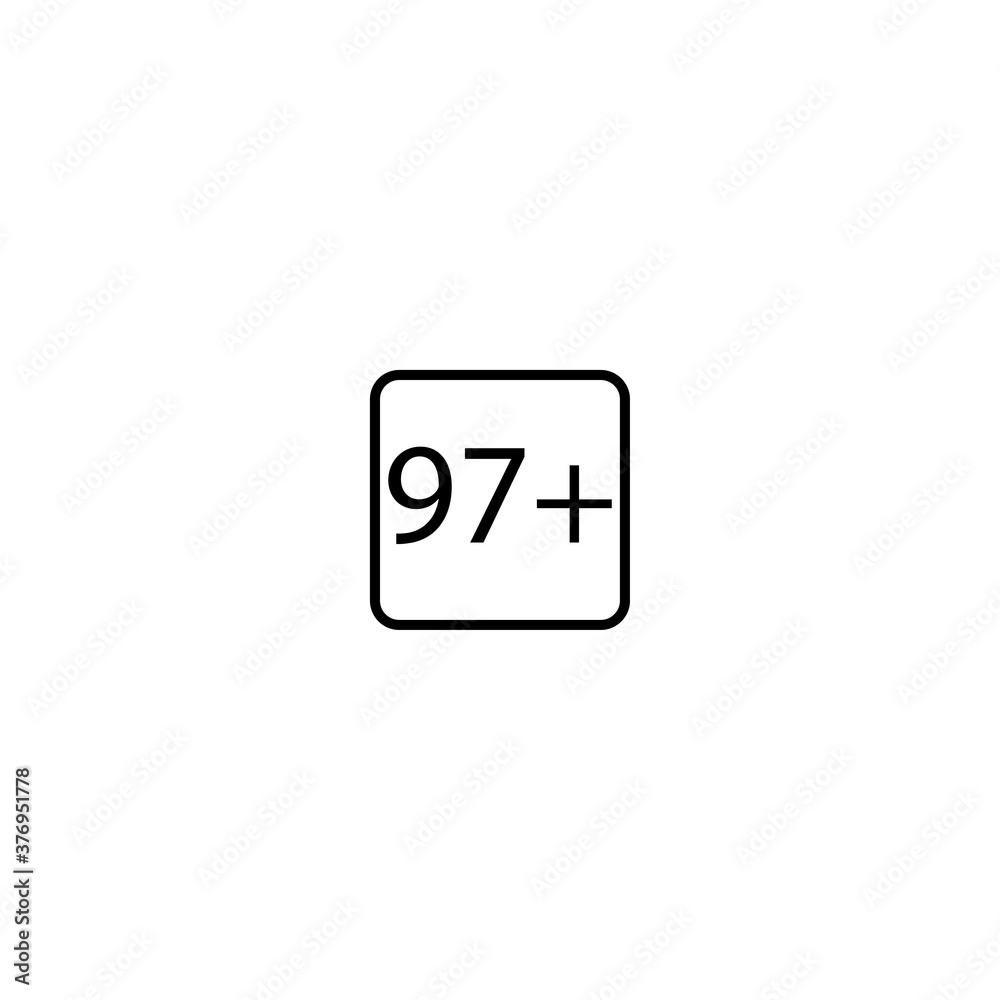 Age limit ninety seven plus squared icon eps ten Age limit ninety seven plus squared icon eps ten
