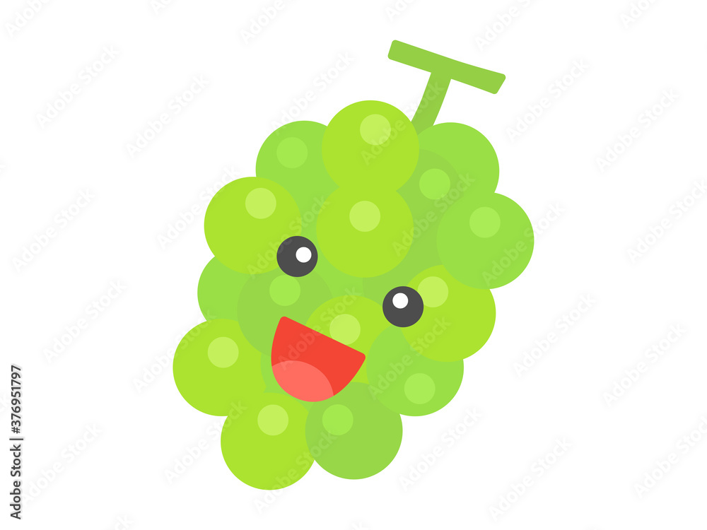 白ぶどうのキャラクターのイラスト Stock Vector Adobe Stock