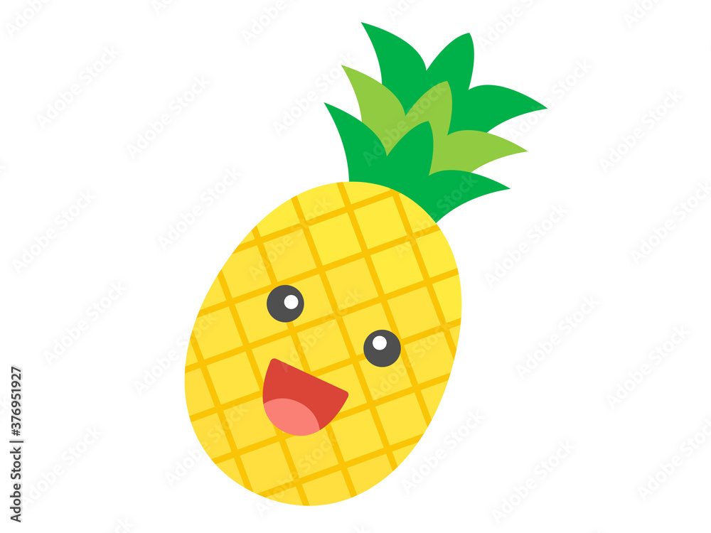 パイナップルのキャラクターのイラスト Stock Vector Adobe Stock